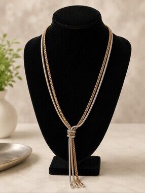 Kenneth Cole New York 22" Two-Tone Multi-Strand Knot Tassel Necklace
